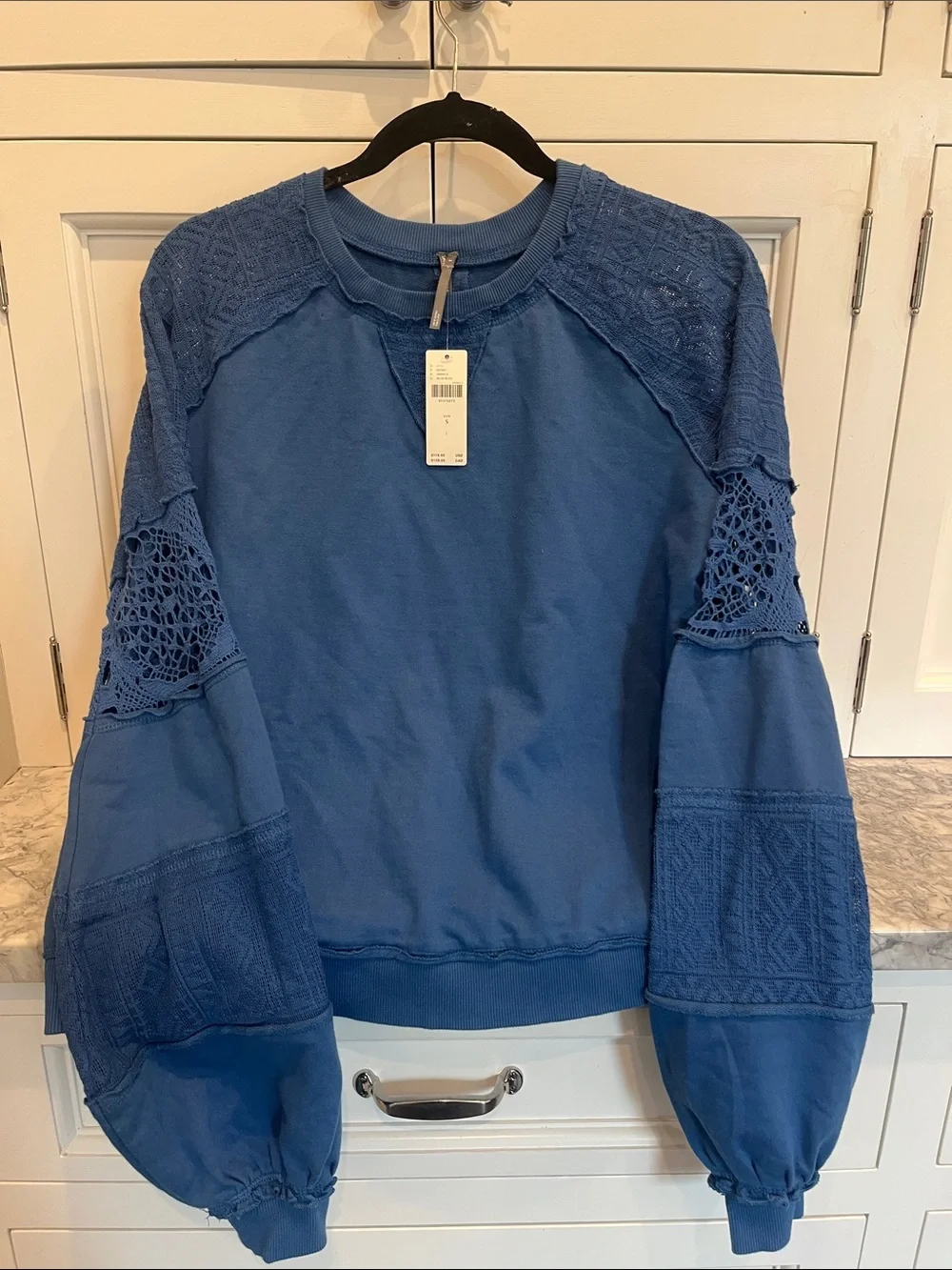 Anthropologie Lace Balloon-Sleeve Top